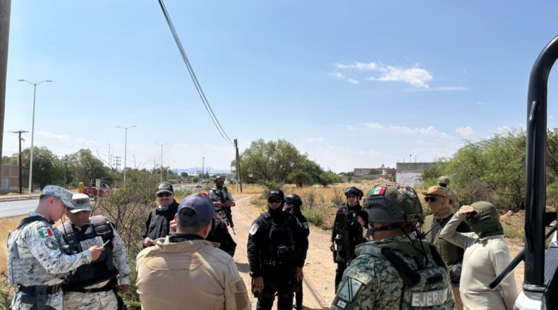 Prospectan autoridades estatales predios de Calera en busca de indicios que permitan localización de personas desaparecidas