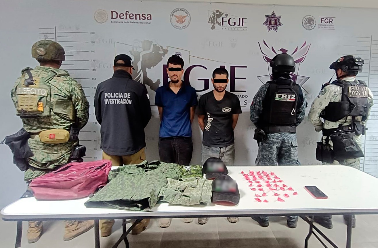 Operativo de Fuerzas de Seguridad permite detención de dos probables generadores de violencia y el aseguramiento de droga 