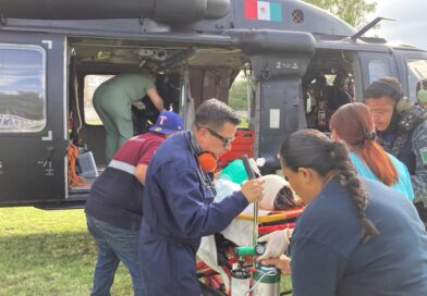 Brinda SSP apoyo aéreo para traslado urgente de menor lesionada