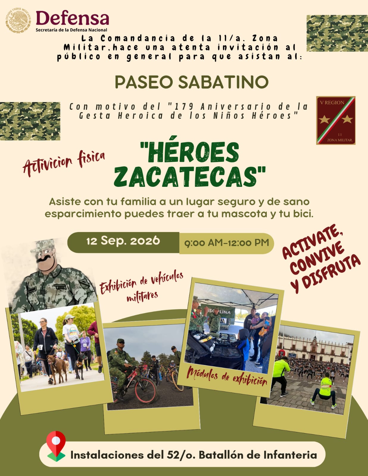 Invita Ejército Mexicano al paseo conmemorativo “Héroes Zacatecas”