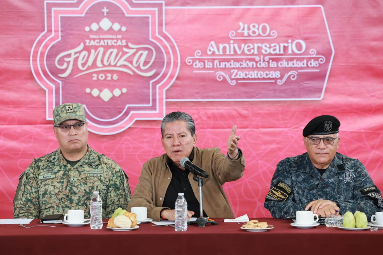 Anuncia Gobernador David Monreal operativo de seguridad para la Feria Nacional de Zacatecas 2026