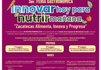 Realizará Gobierno de Zacatecas 3ª Feria Gastronómica Innovar hoy para nutrir mañana