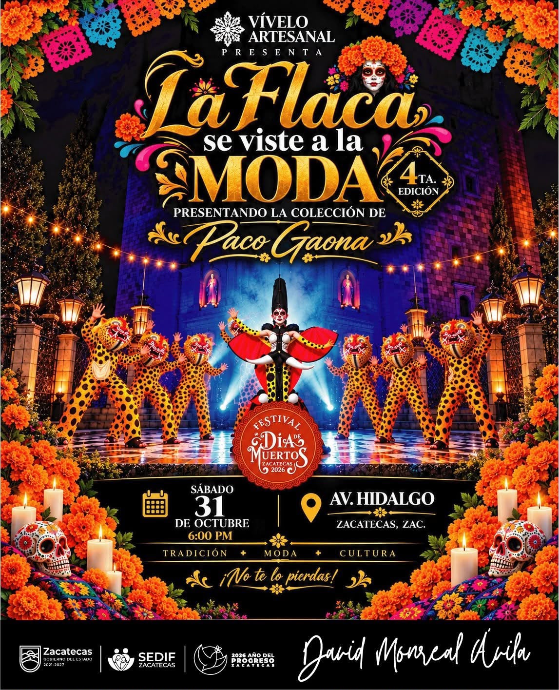 La Flaca se Viste a la Moda; tradición, artesanía y diseño se encontrarán en el Festival Día de Muertos Zacatecas 2026