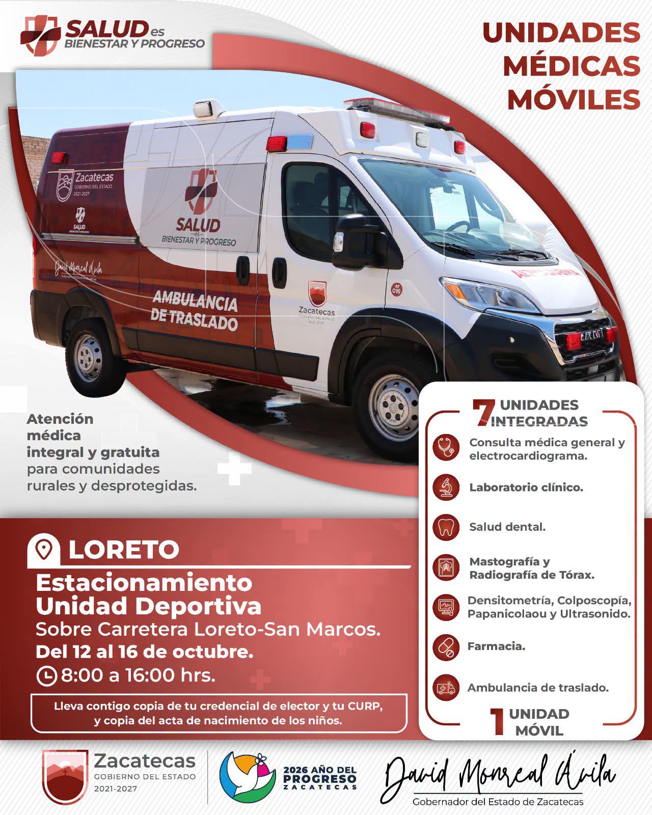 Suman Unidades Médicas Móviles 14 mil 607 servicios gratuitos; esta semana atienden en Loreto